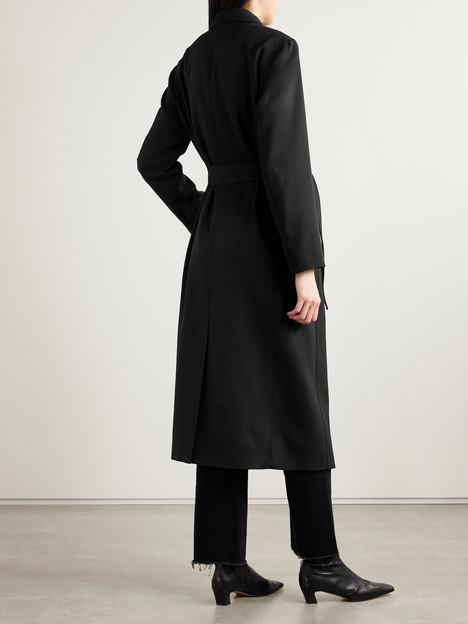 Bobby belted twill coat Black - 4