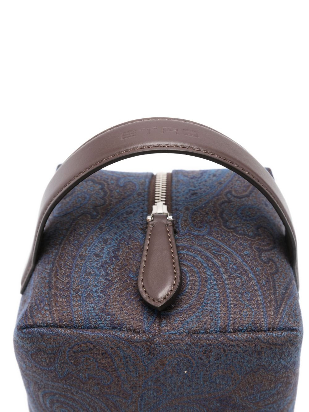paisley-pattern leather-handle wash bag - 3