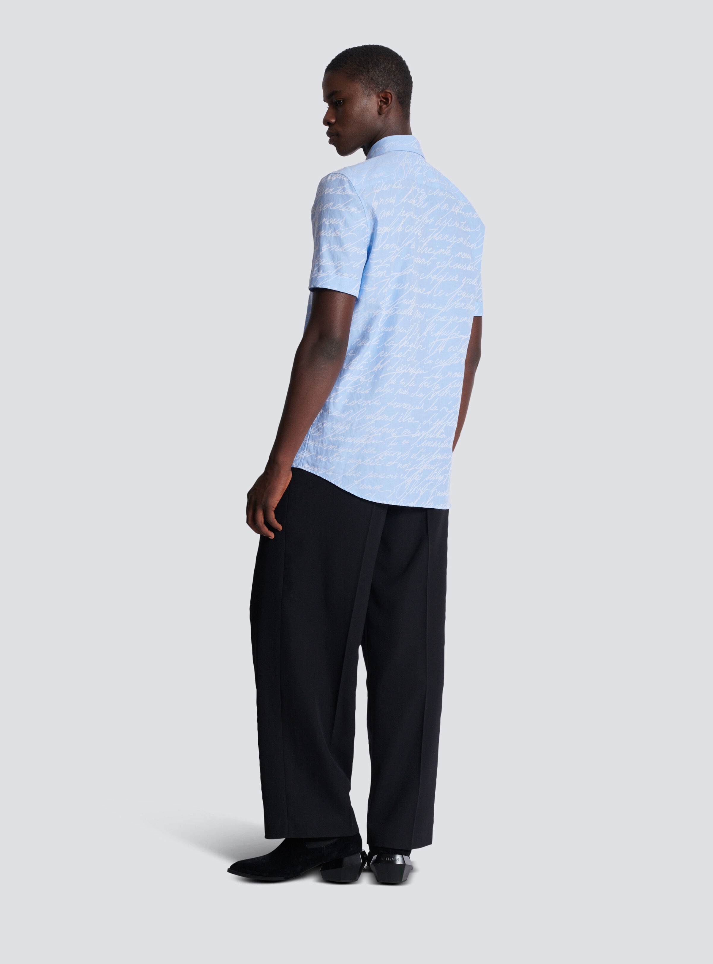 Jacquard shirt with "Love Letter" print - 4