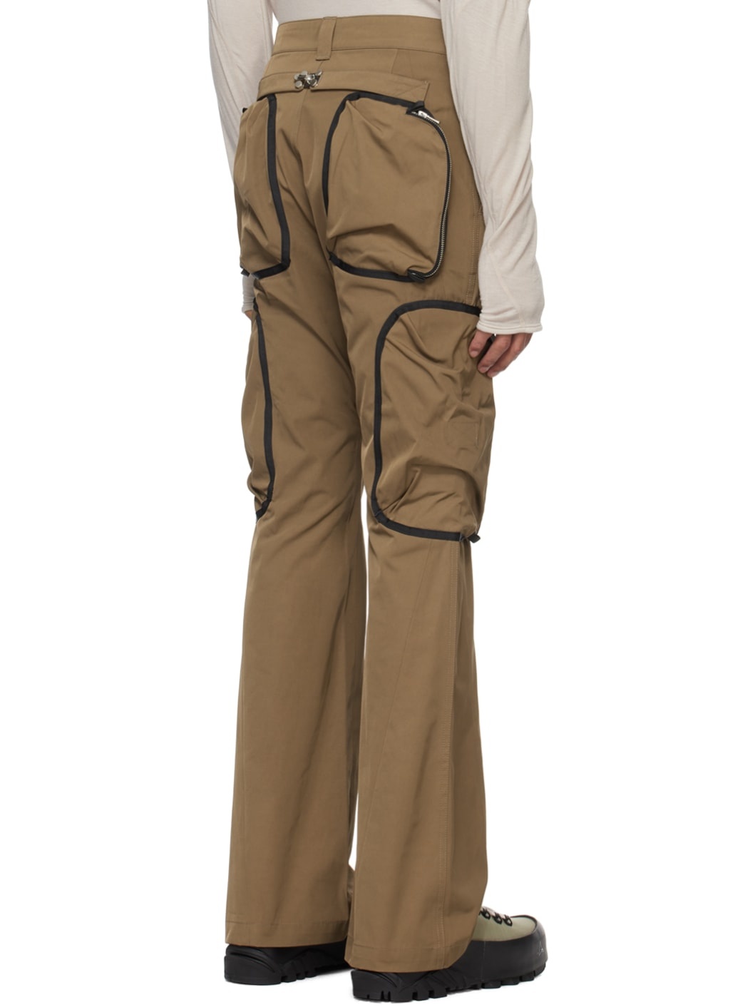 Brown Flared Cargo Pants - 3