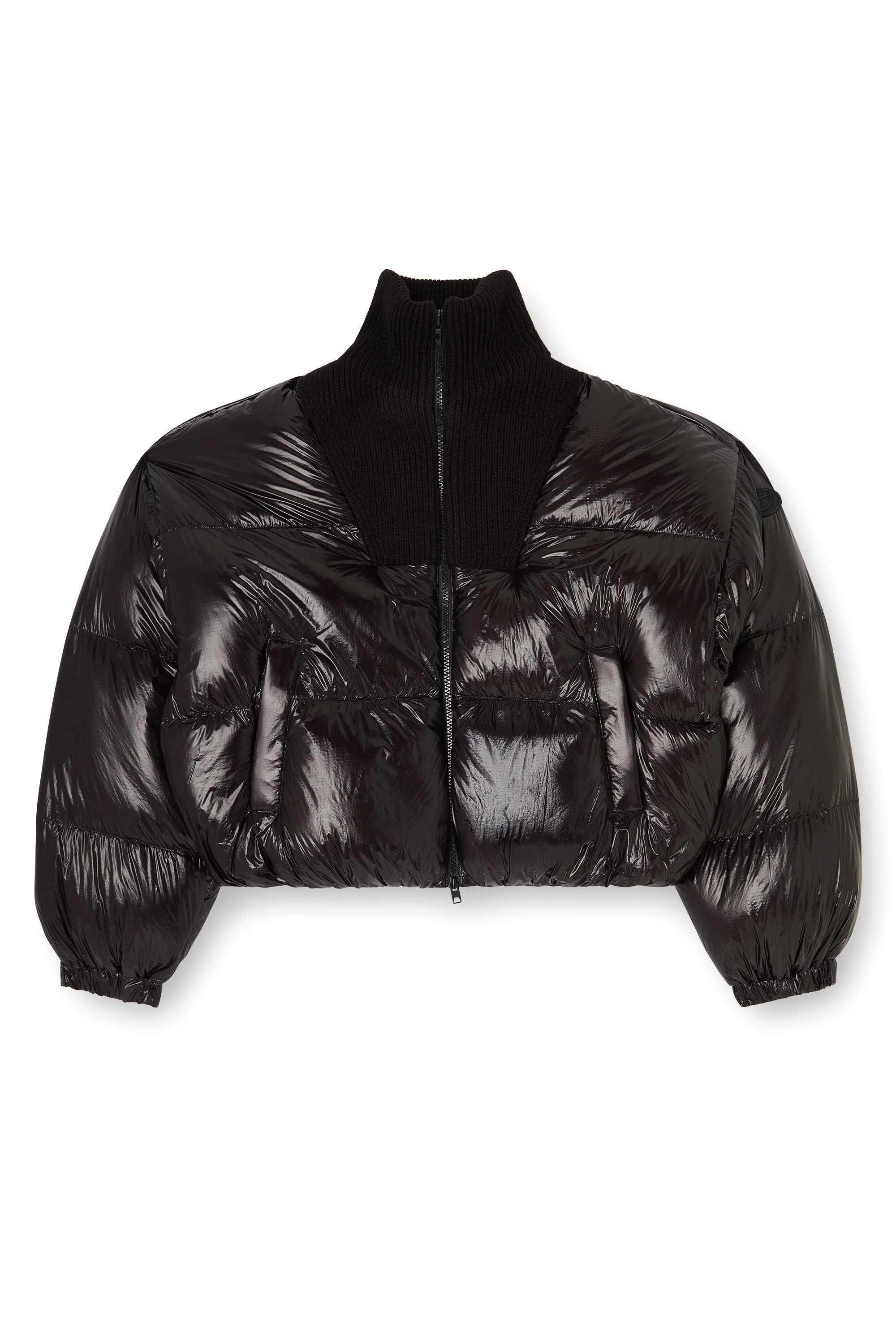 DOWN PUFFER JACKET IN RIPSTOP WITH KNITTED COLLAR - 1