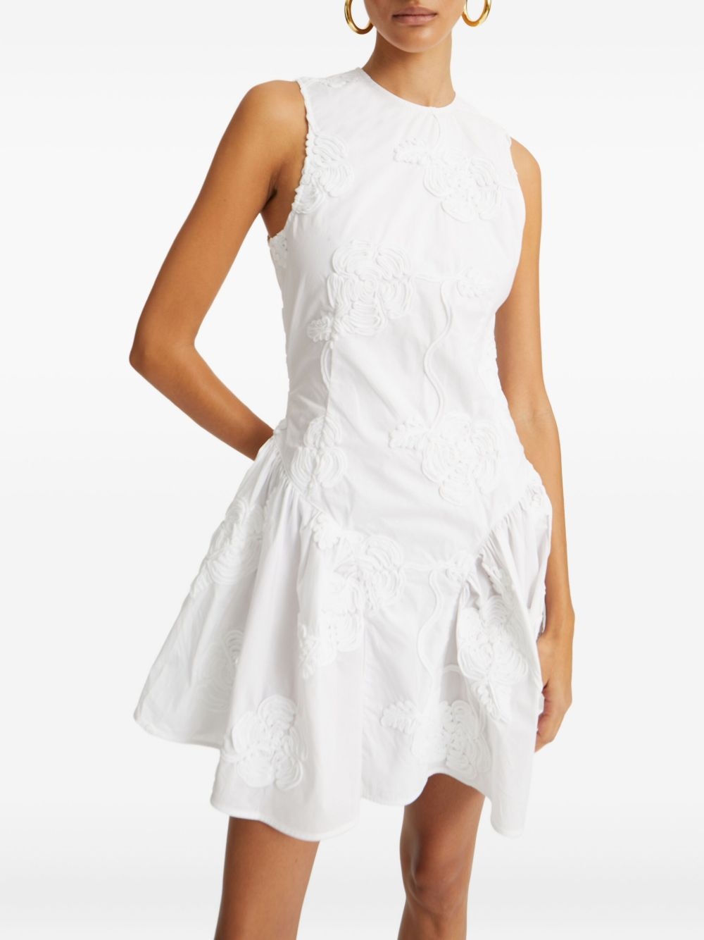 floral-embellished mini dress - 4