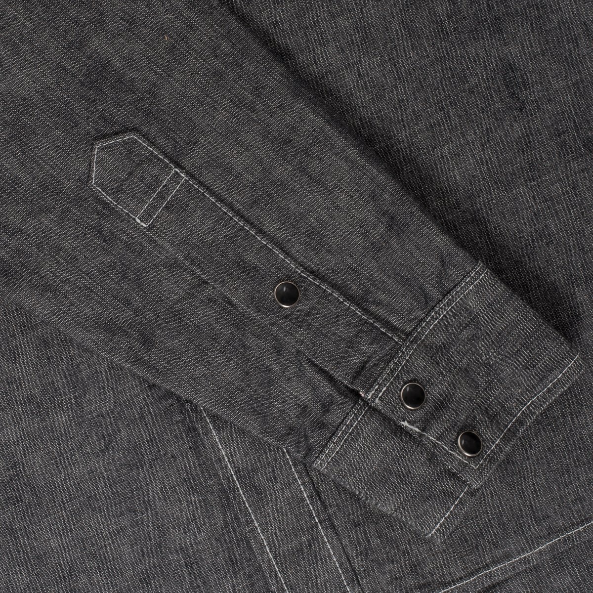 10oz Selvedge Chambray Single Yoke Western Shirt - Black - 8