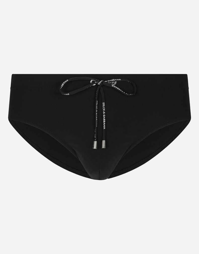 Swim briefs with high-cut leg and branded rear waistband 1