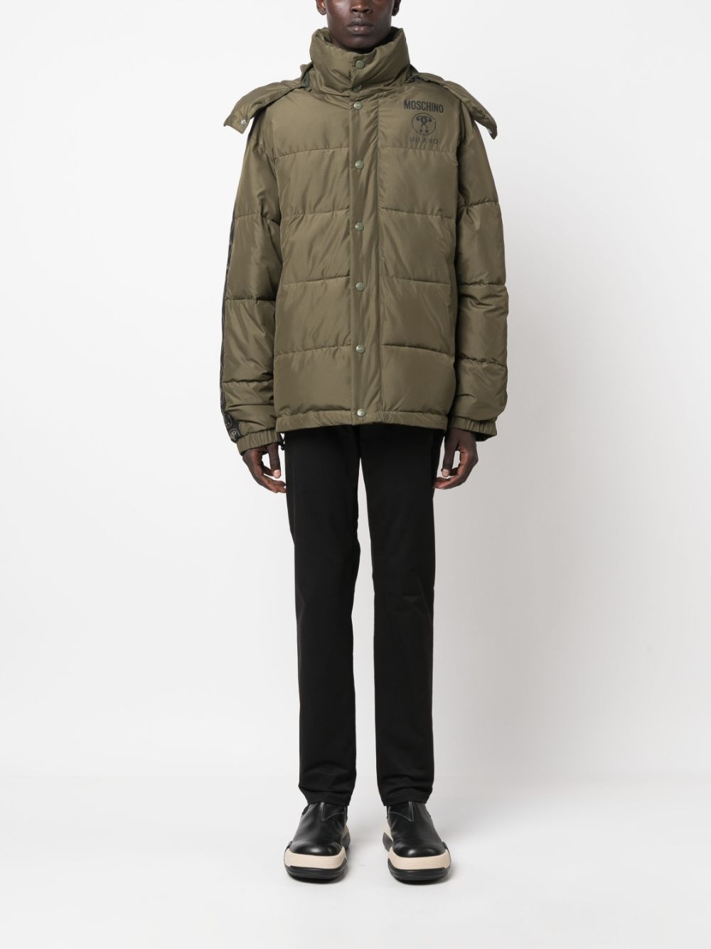 logo-print padded jacket - 2