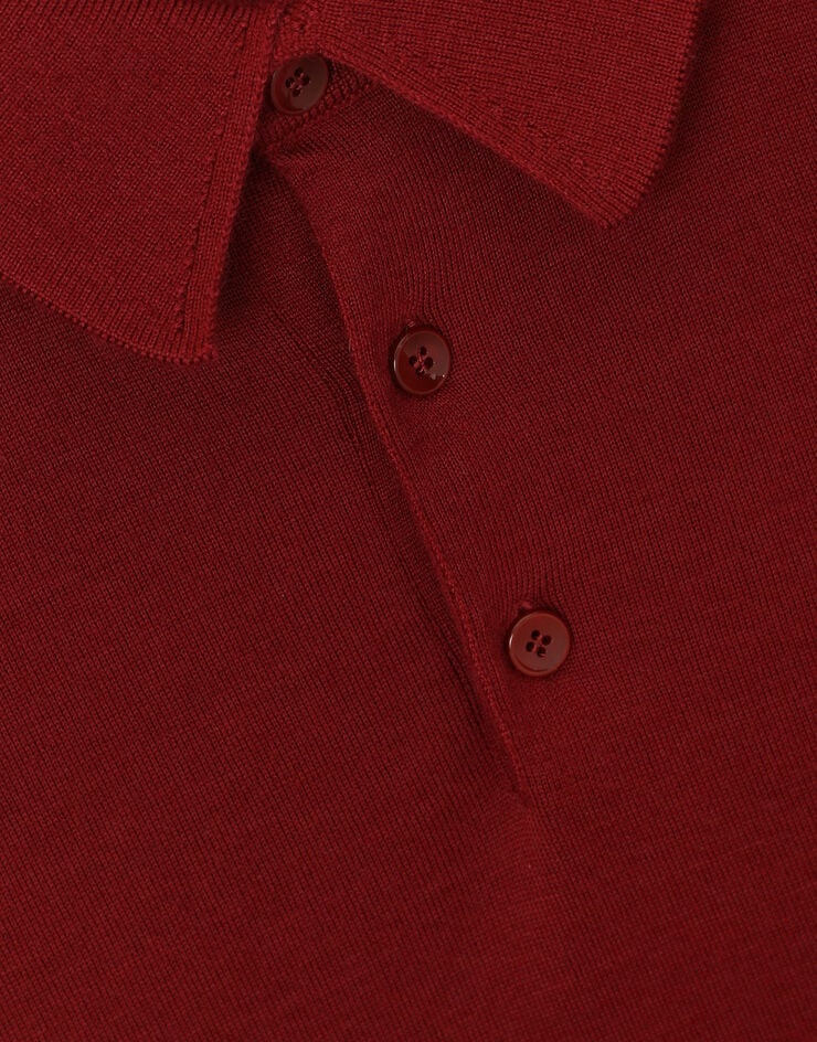 Cashmere polo-style sweater with DG logo embroidery - 3