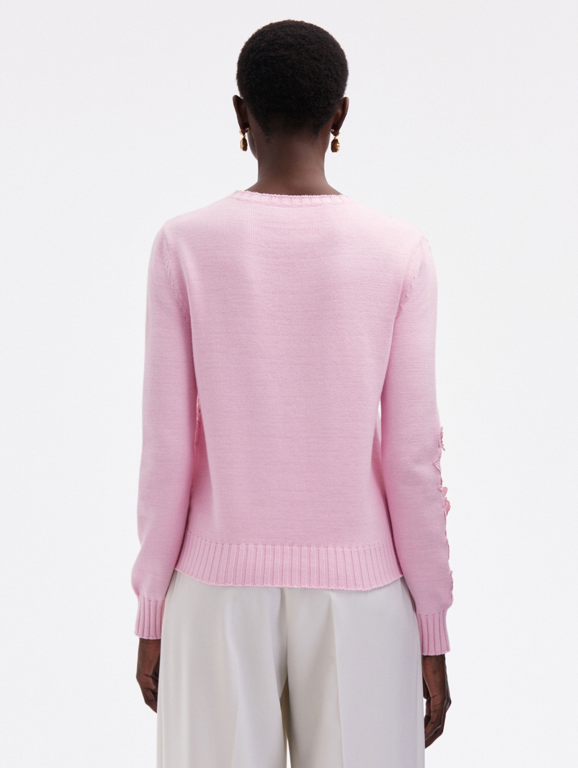 FLORAL GUIPURE INSET PULLOVER - 3