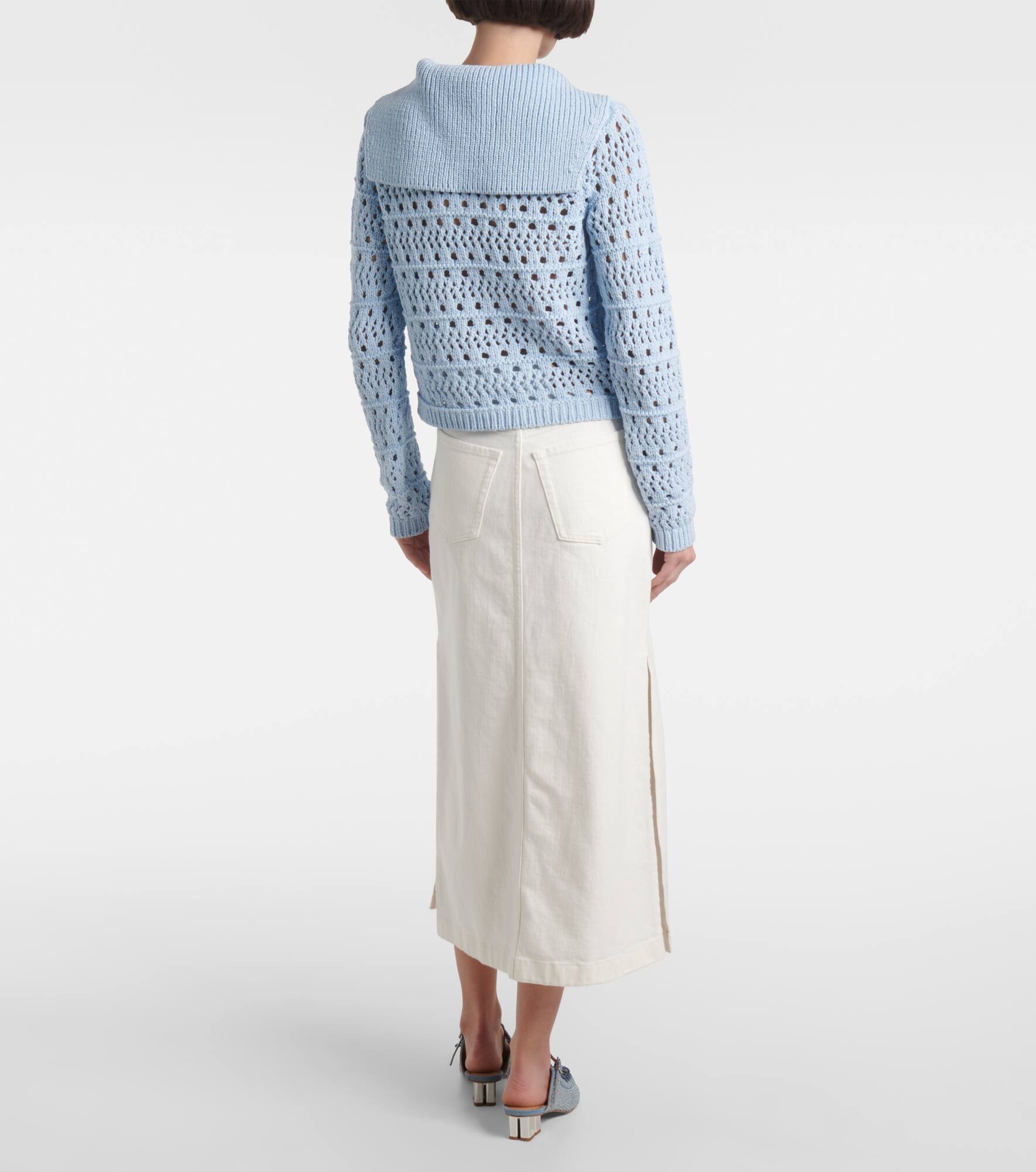 Open-knit cotton-blend cardigan - 3