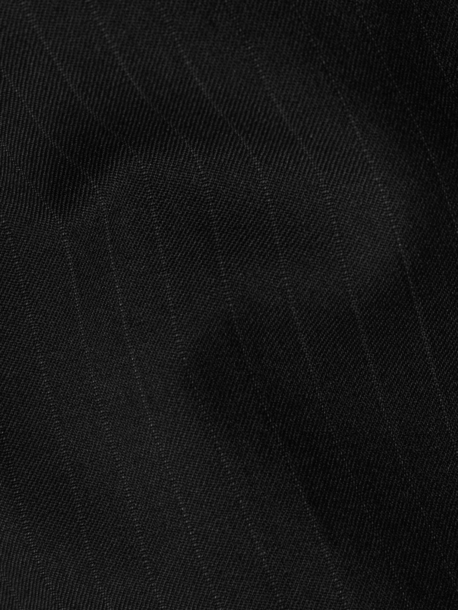 Pinstriped wool-blend twill wide-leg pants Black - 4