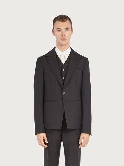 FERRAGAMO SINGLE BREASTED WOOL AND MOHAIR BLAZER outlook