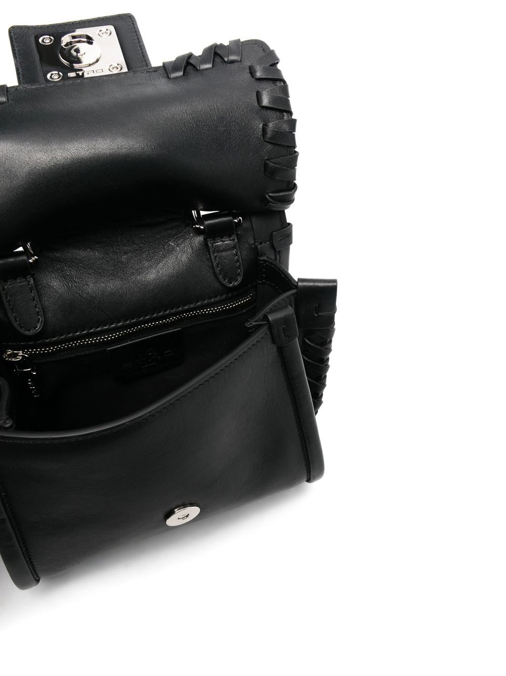 top-stitch leather shoulder bag - 5