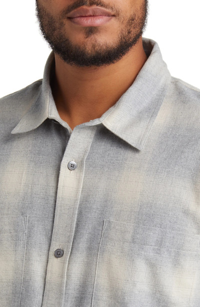 FRAME Plaid Cotton Flannel Button-Up Shirt in Grey/Oatmeal Plaid outlook