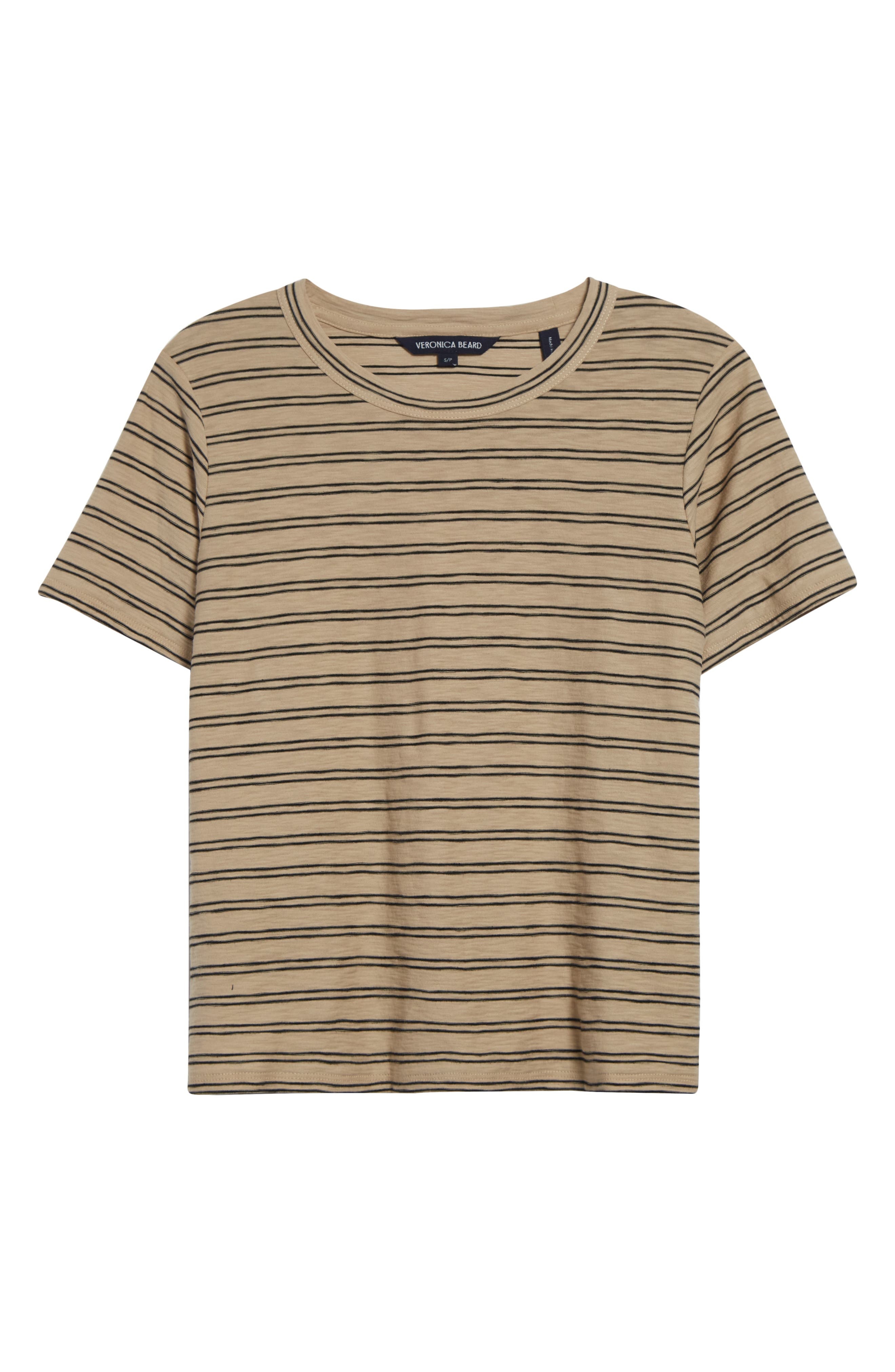 Veronica Beard Carla Crewneck Cotton T-Shirt in Stone Khaki Black at Nordstrom - 6