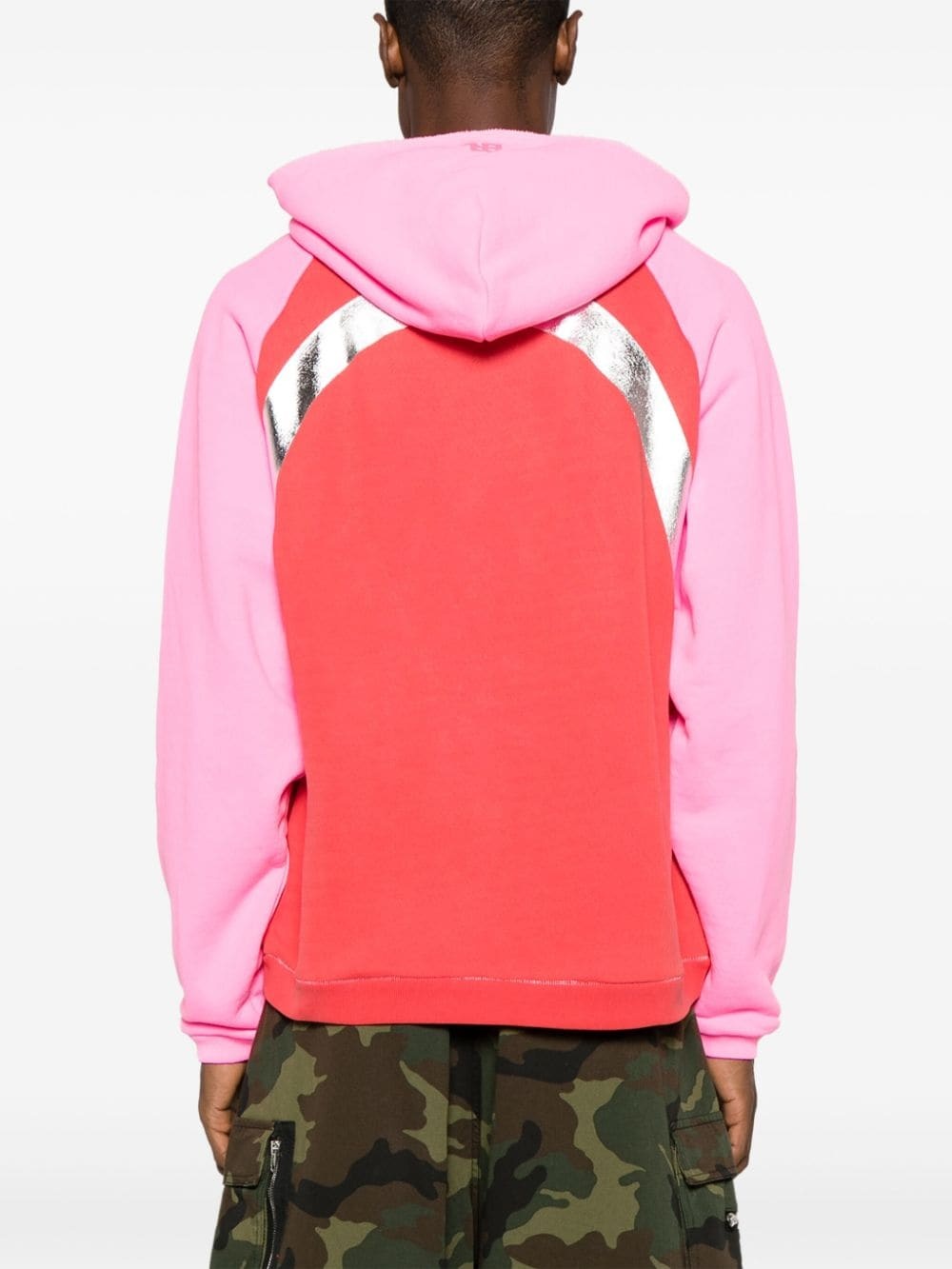 colour-block cotton hoodie - 5