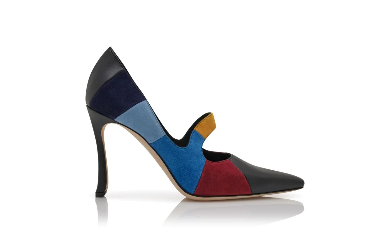 Multicoloured Suede Mary Jane Pumps - 1