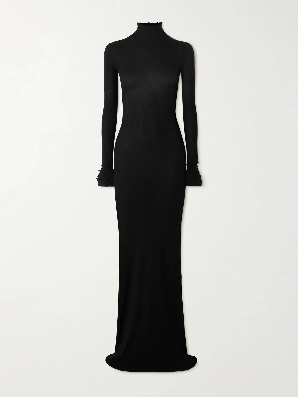 Ribbed-knit Turtleneck Maxi Dress - 1