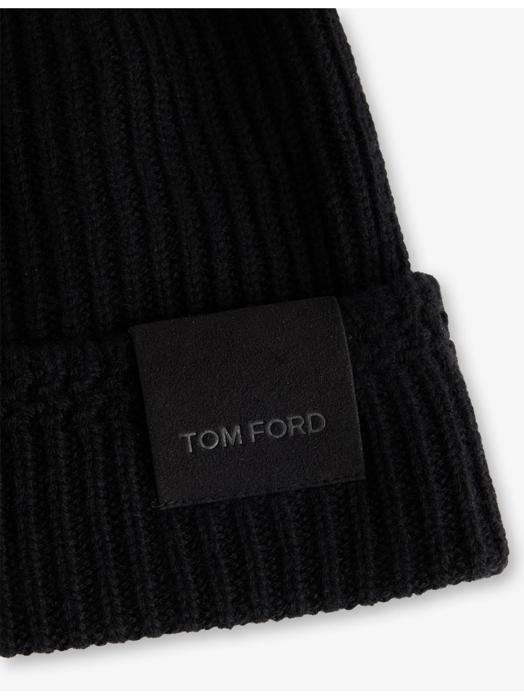 Logo-Patch Ribbed Cashmere-Knit Beanie Hat - 2