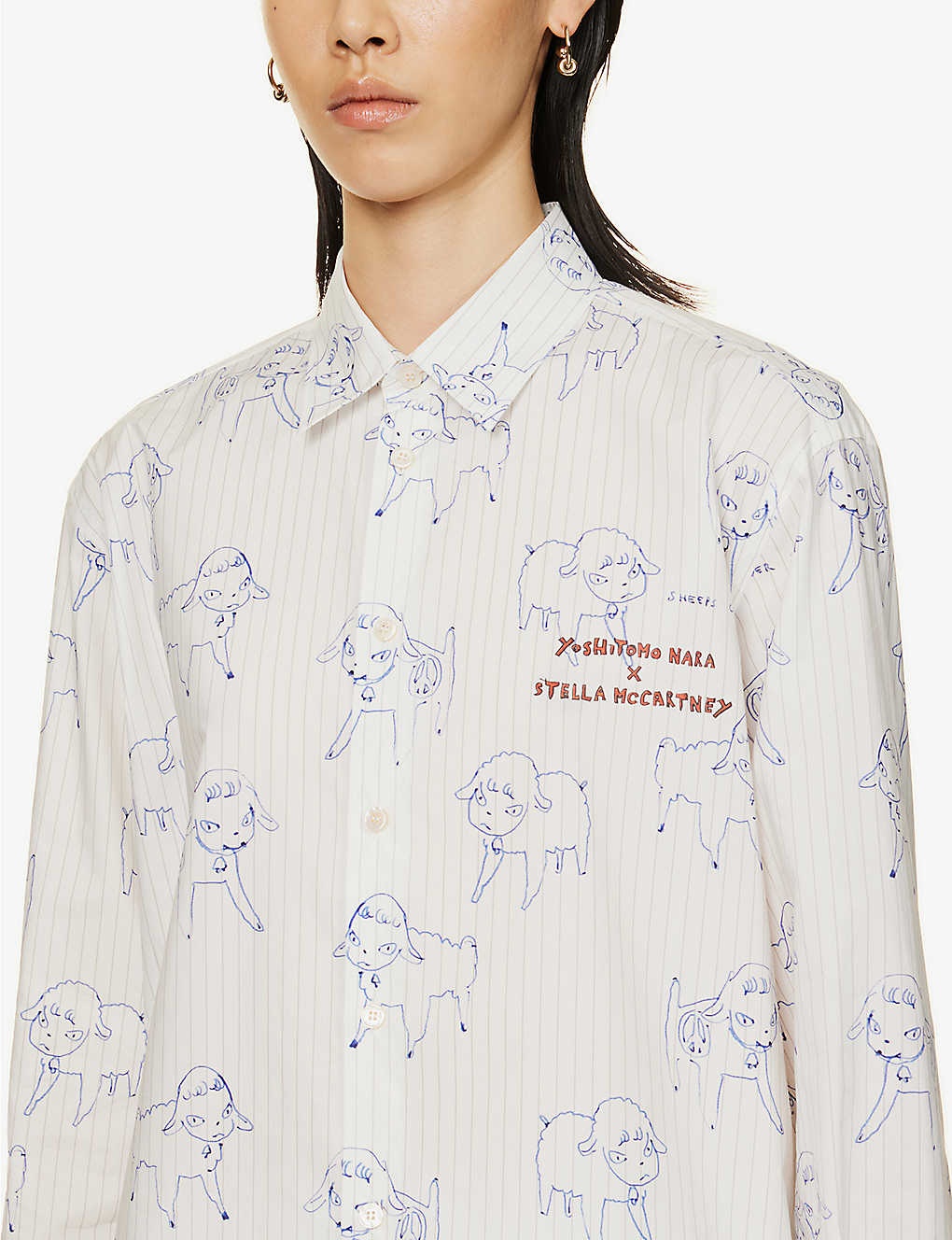 Yoshitomo Nara x Stella McCartney graphic-print cotton-poplin shirt - 5