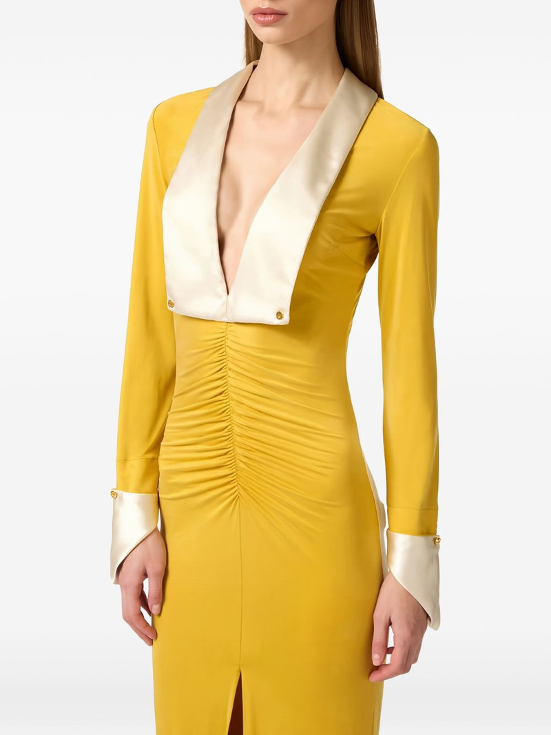wide-lapels slim-fit maxi dress 4