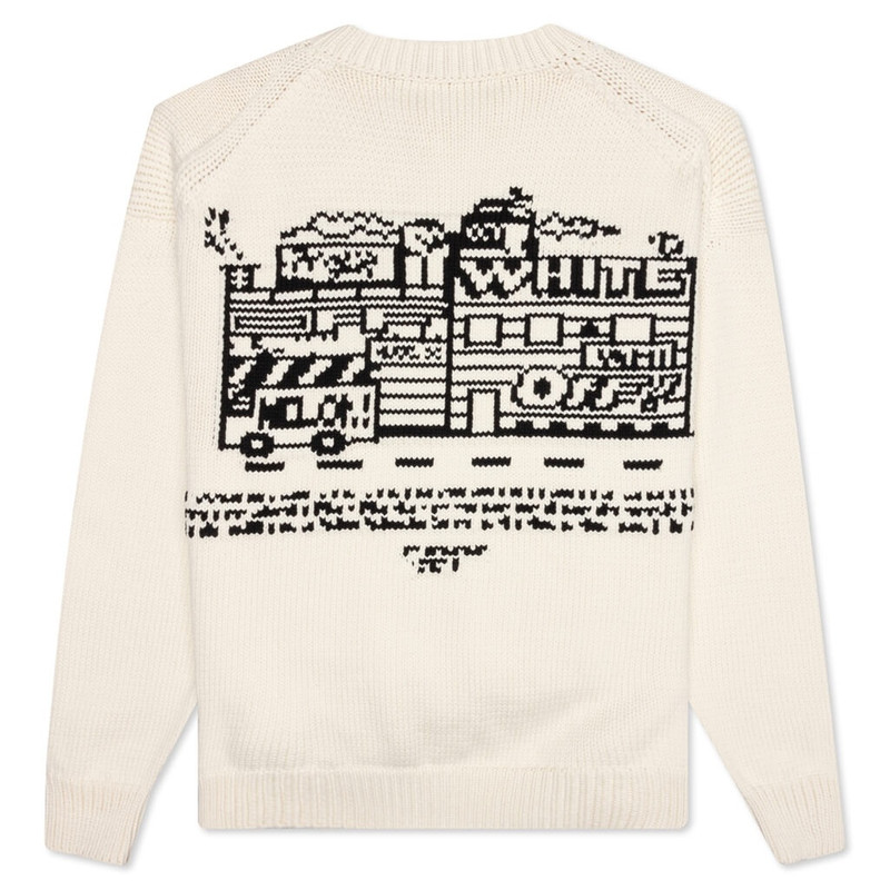 Off-White 채용정보 Zine intarsia 로고 니트 점퍼 outlook