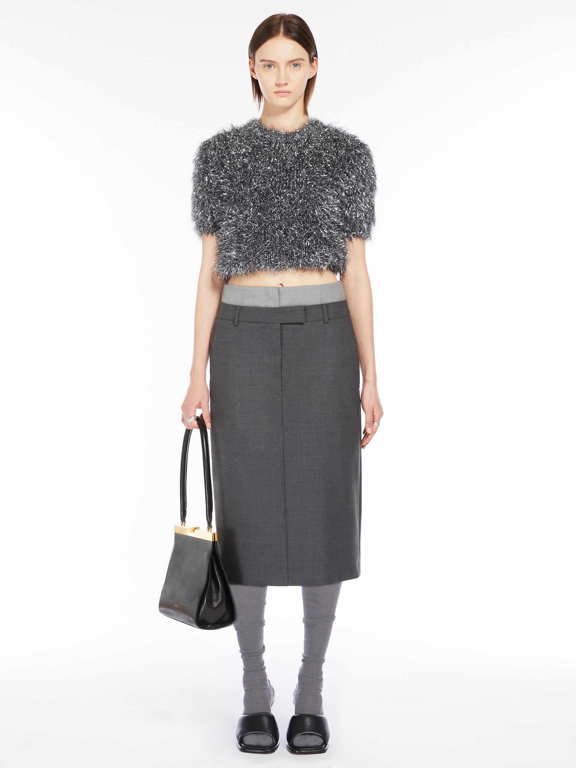 BAGAGLI Cropped lurex sweater - 2