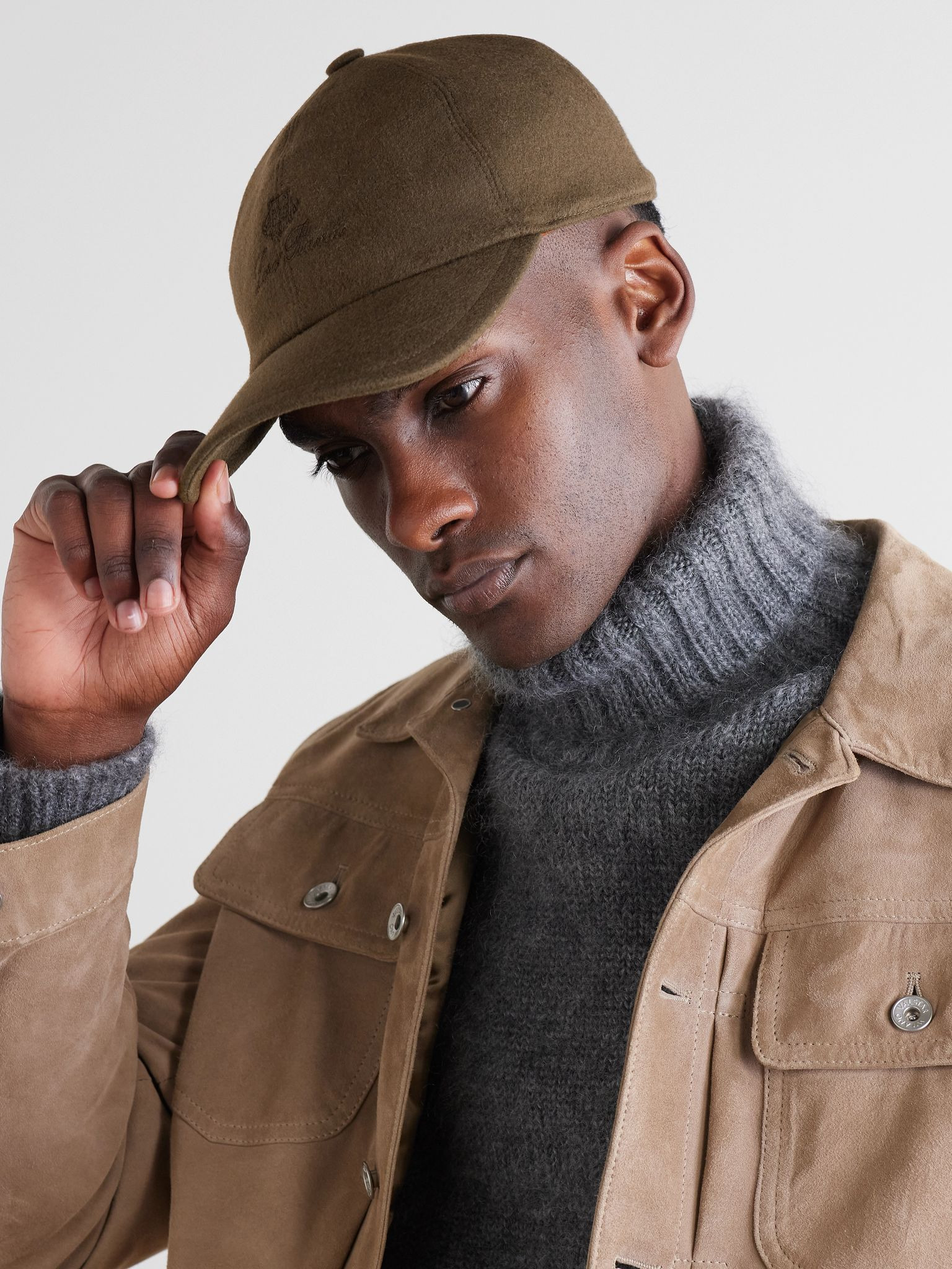Logo-Embroidered Storm System® Cashmere Baseball Cap Green - 2