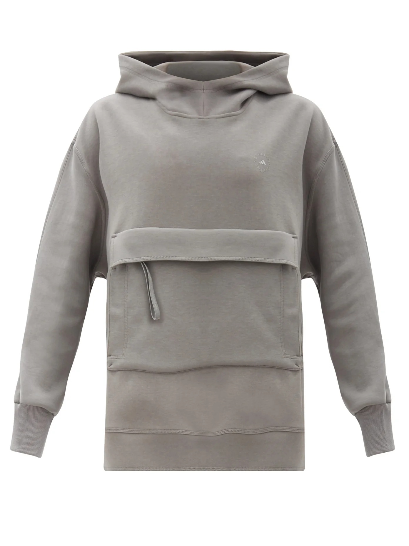 Oversized cotton-blend hooded sweatshirt - 1