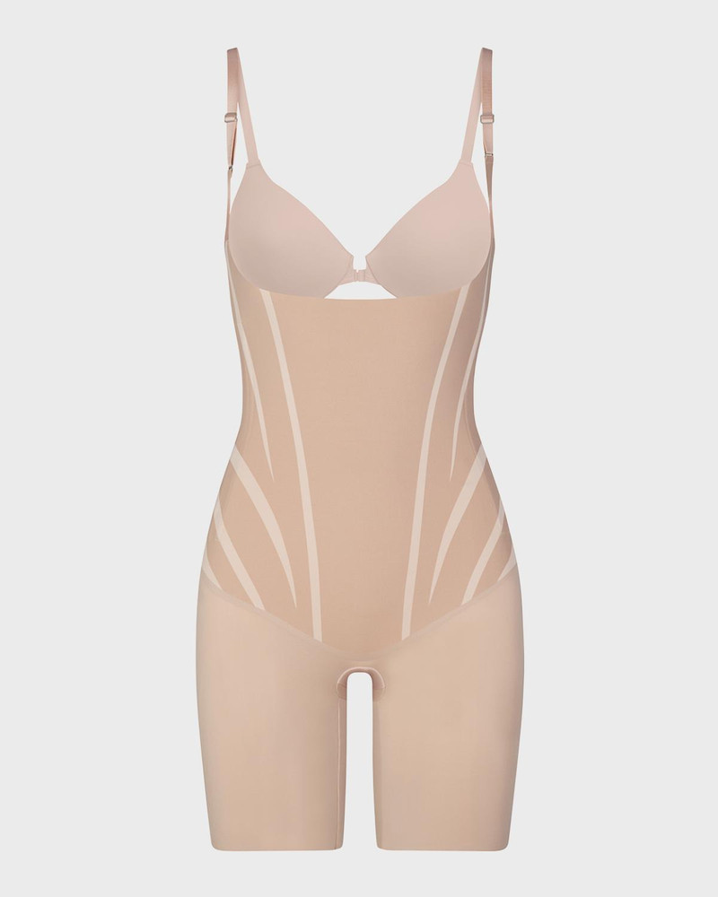 Super Sculpt Open-Bust Mid-Thigh Bodysuit 1