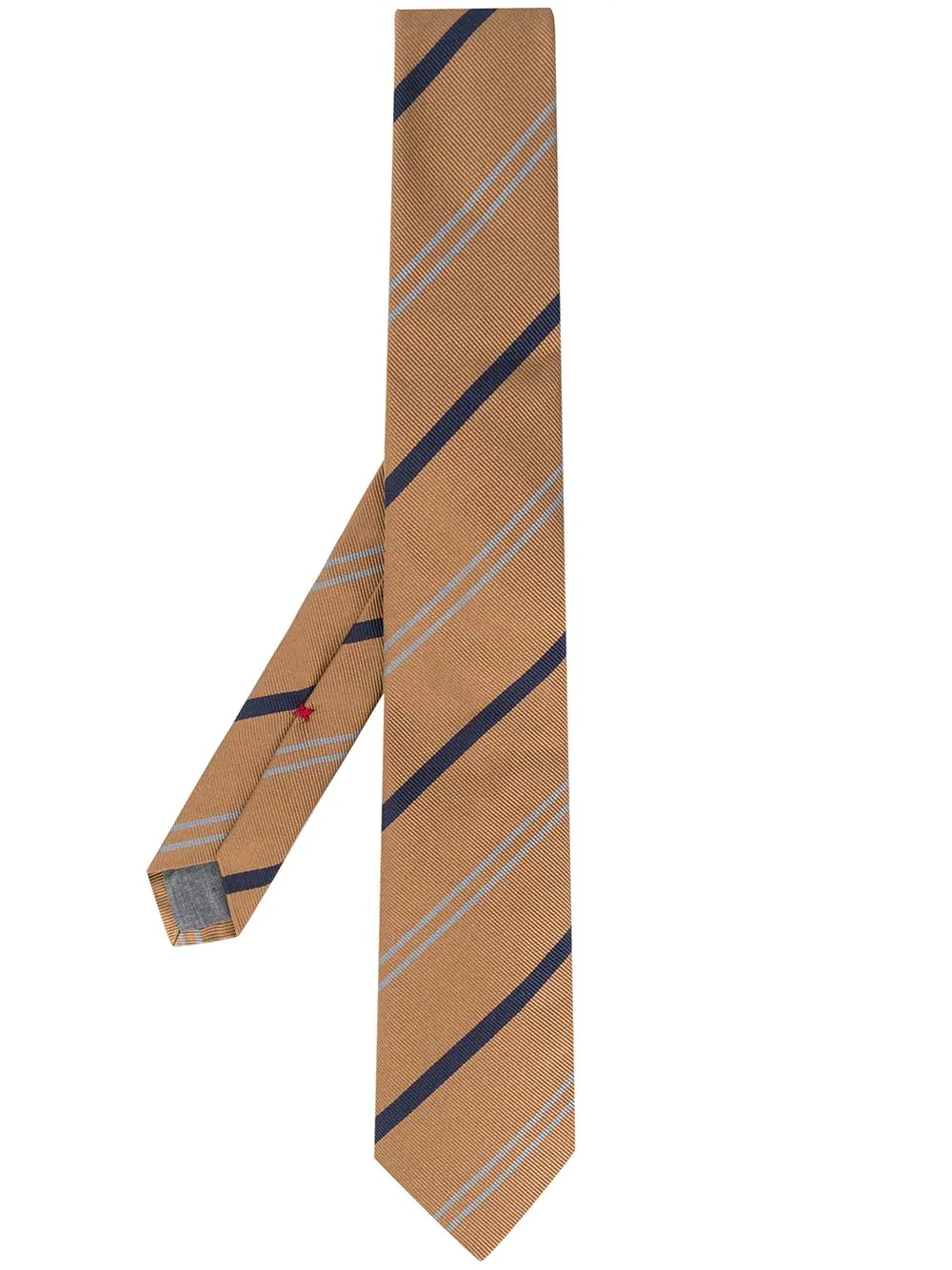 striped pattern silk tie - 1