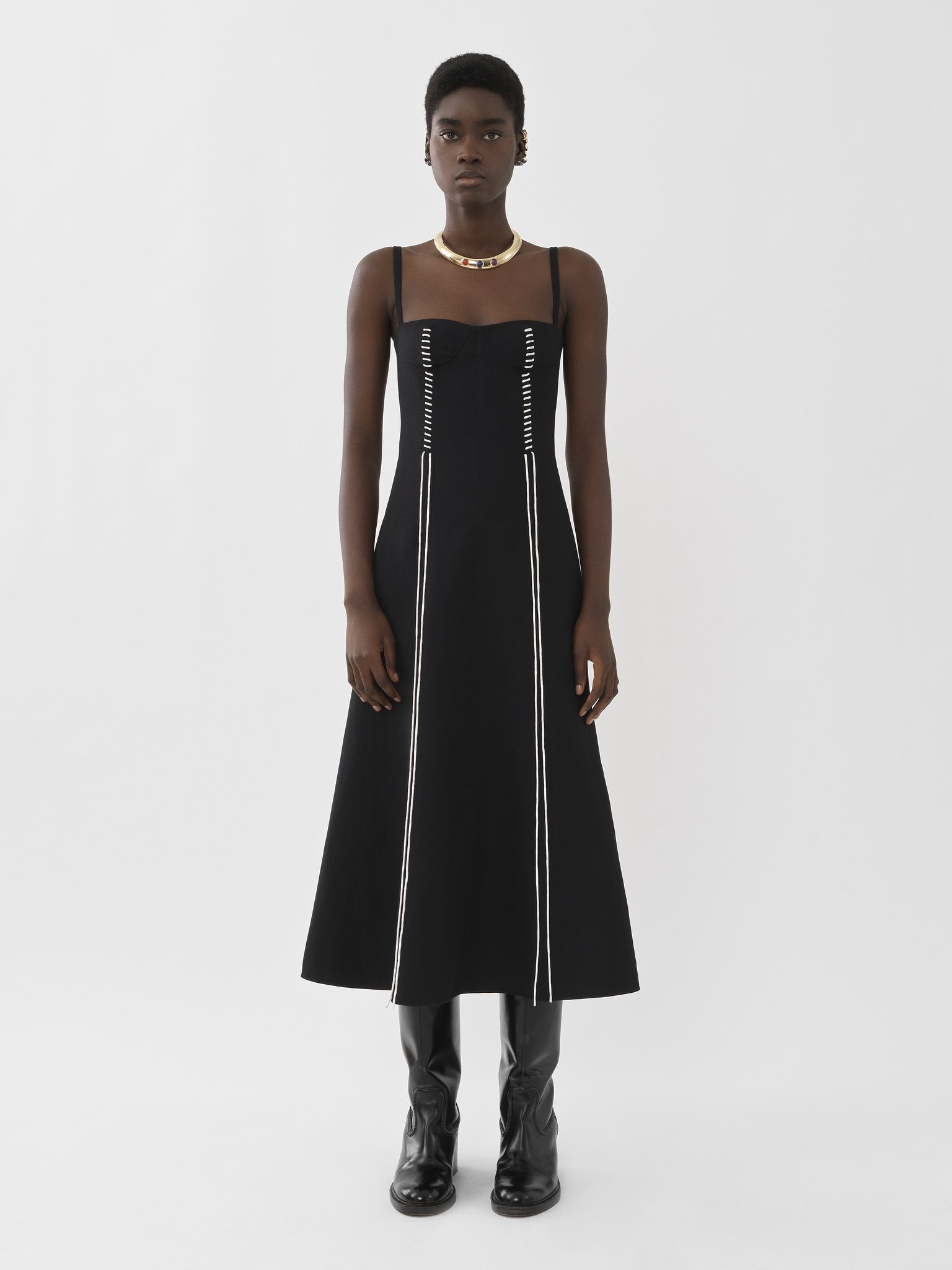PINAFORE MIDI DRESS - 5