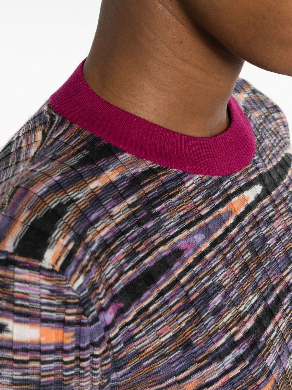 abstract-pattern cashmere-blend jumper - 5