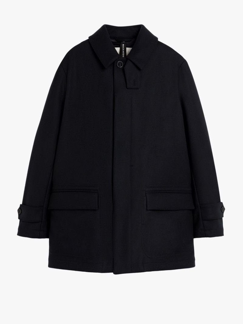 TRAVEL NAVY WOOL COAT 1