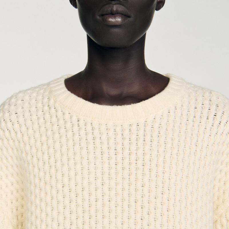 HONEYCOMB STITCH WOOL SWEATER 4