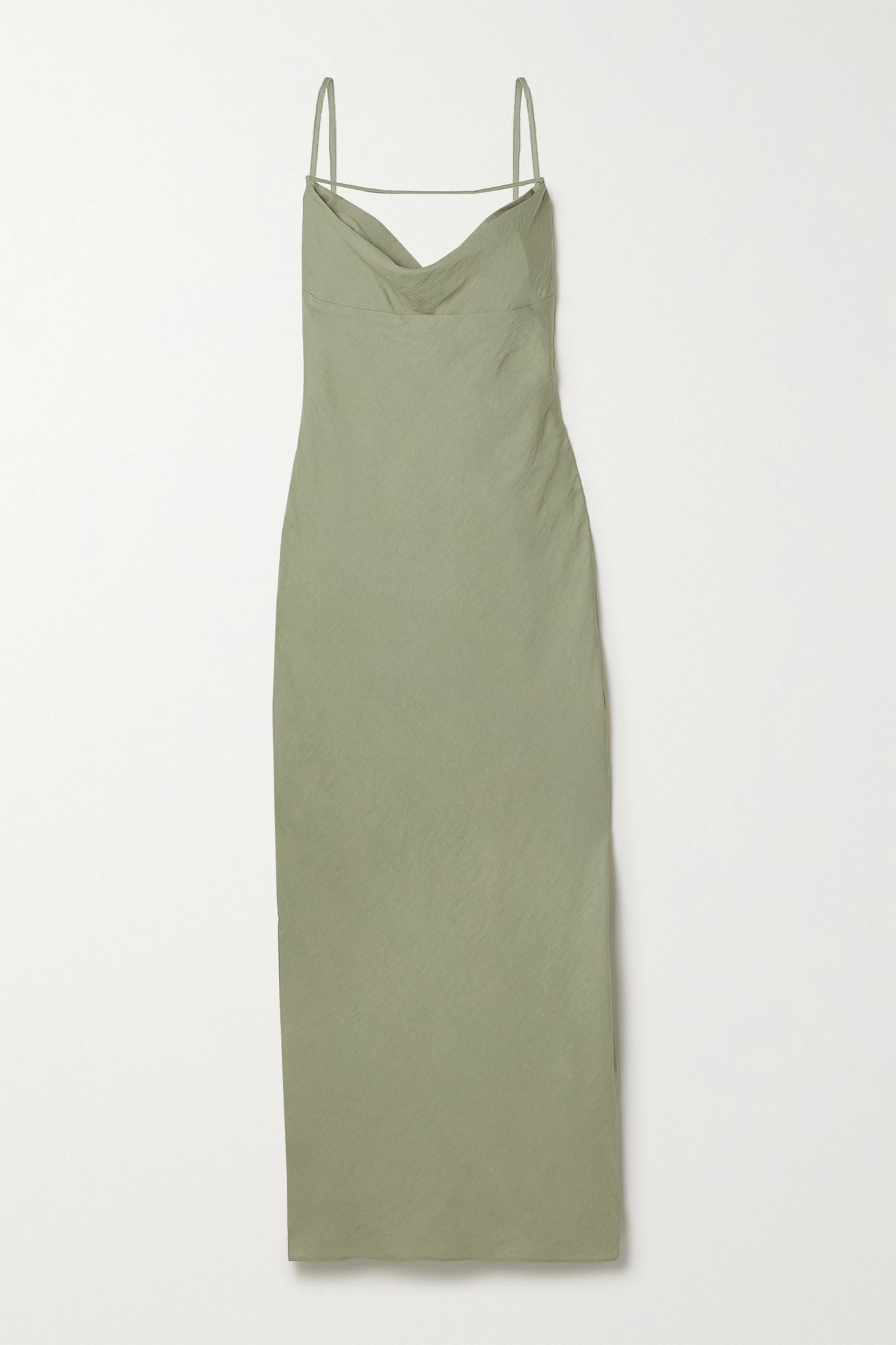 Adour draped hammered-twill midi dress - 1