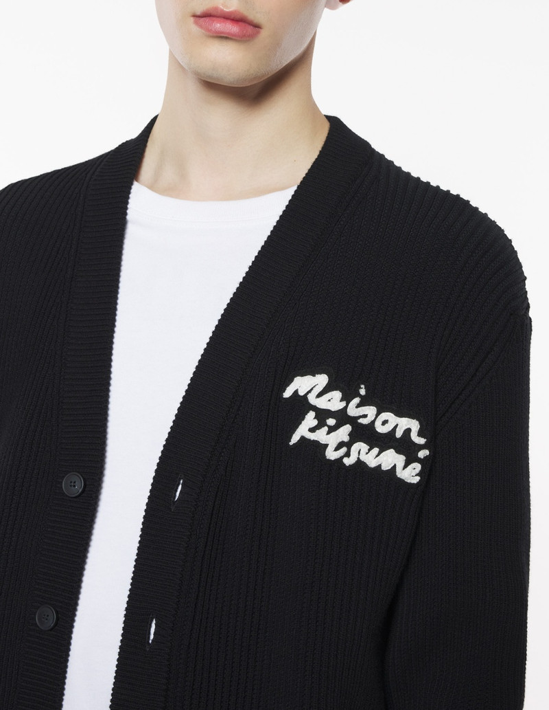 MAISON KITSUNE HANDWRITING COMFORT RIBBED CARDIGAN 4