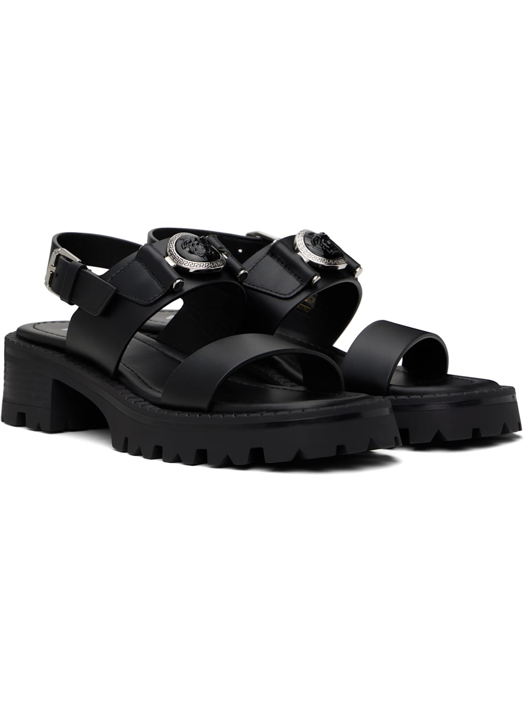Black Medusa Buckle Sandals 80 mm Sandals - 4