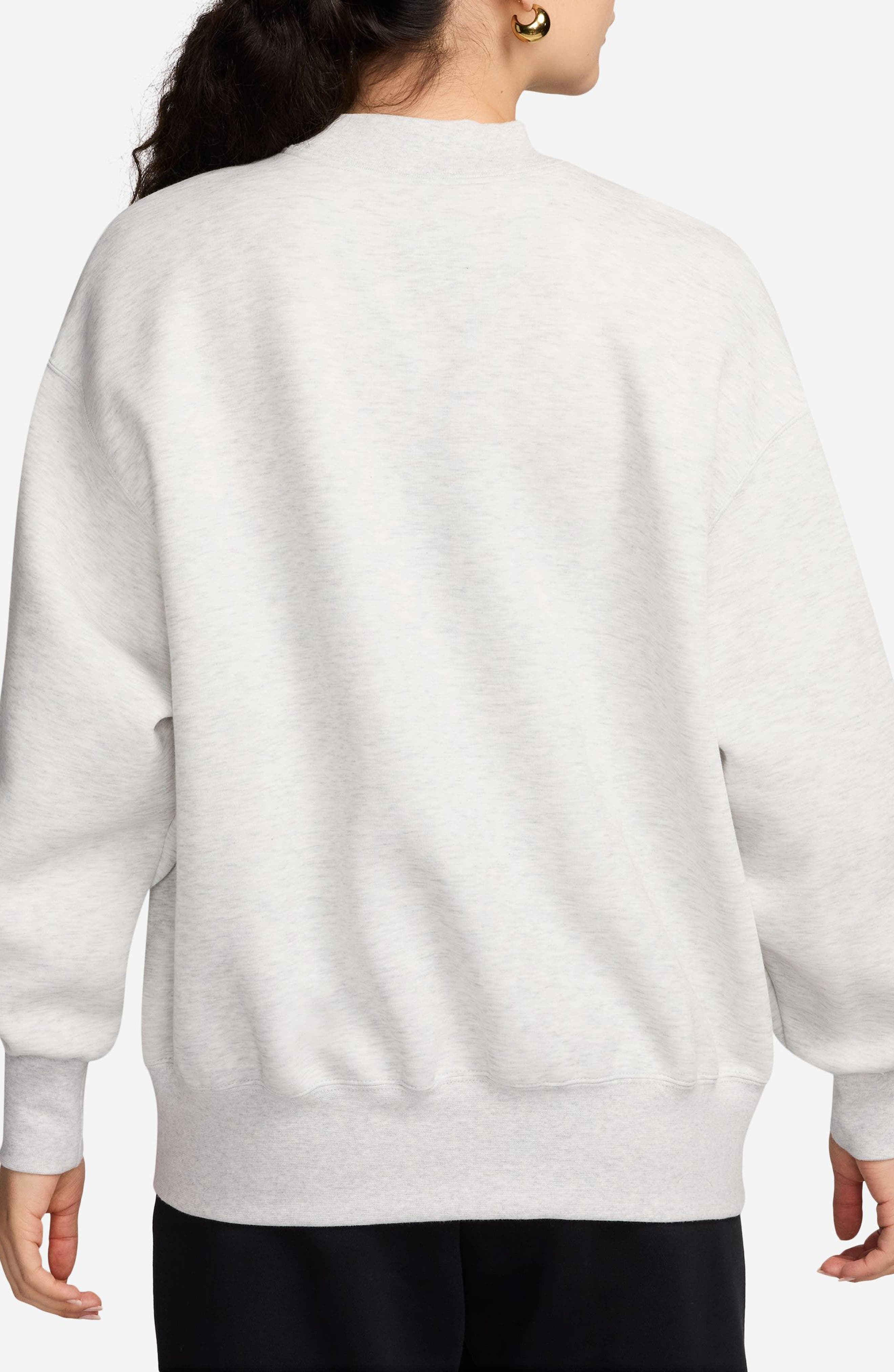 Nike Sportswear Oversize Mock Neck Tech Fleece Sweatshirt in Light Grey/Black at Nordstrom - 2