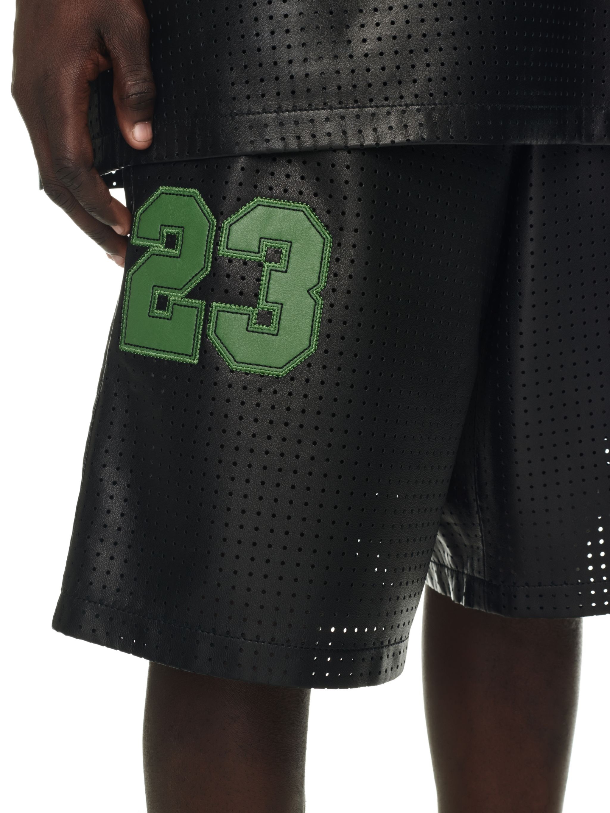 Natlover Leather Mesh Basket Shorts - 5