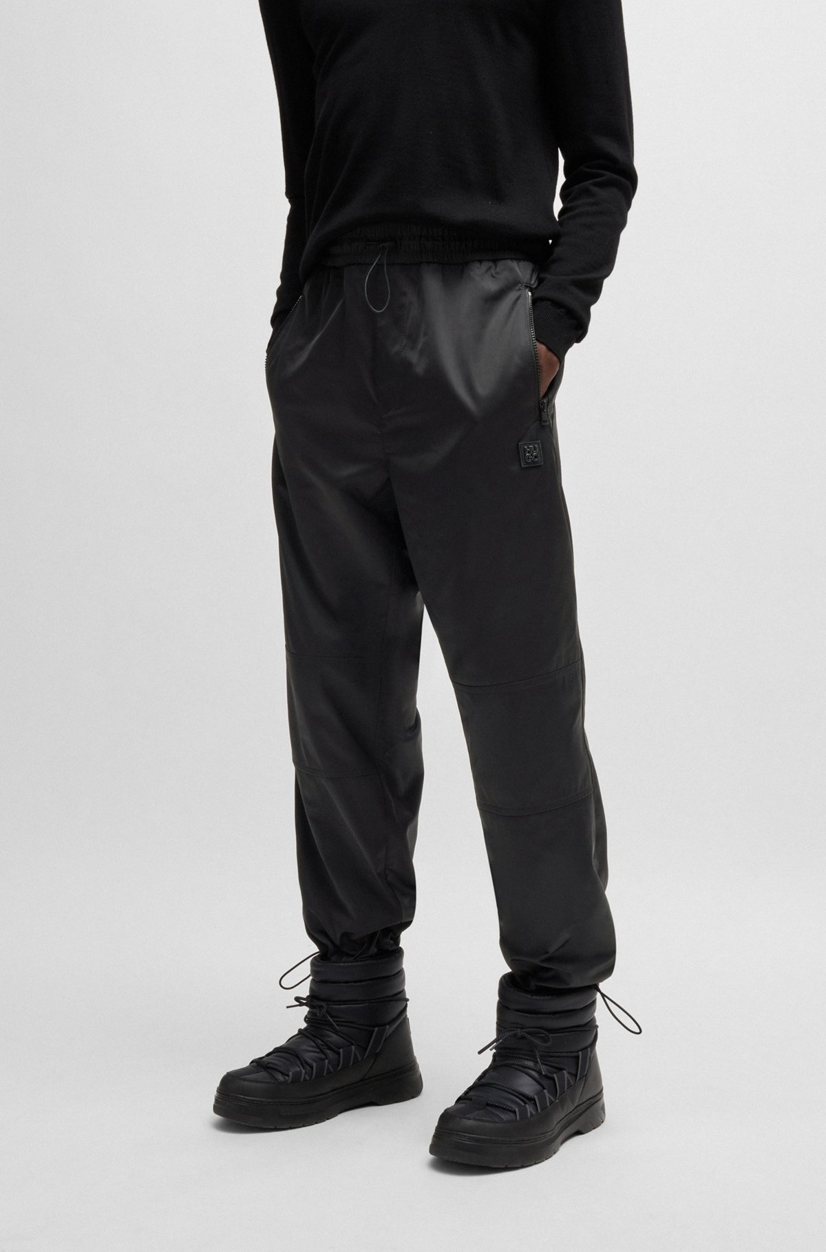 REGULAR-FIT TROUSERS IN WATER-REPELLENT SATIN - 2