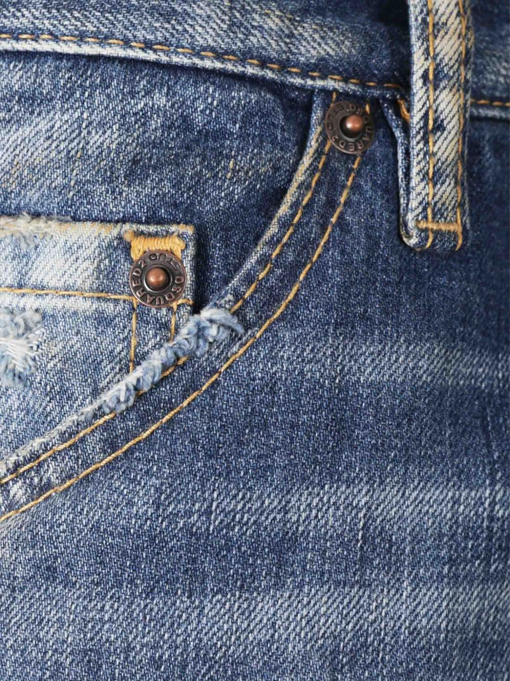 faded distressed denim jeans - 4