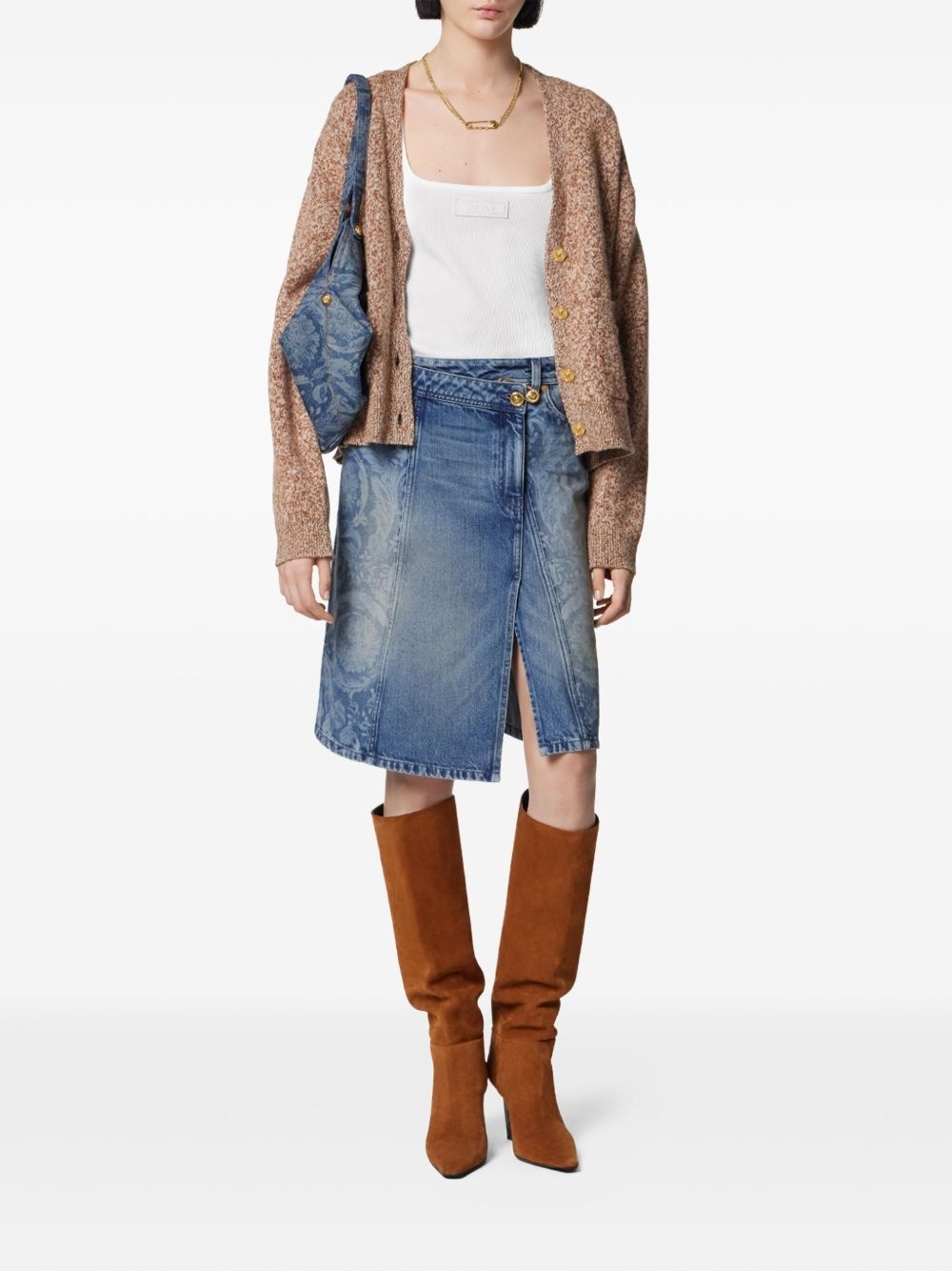 asymmetric denim skirt - 2