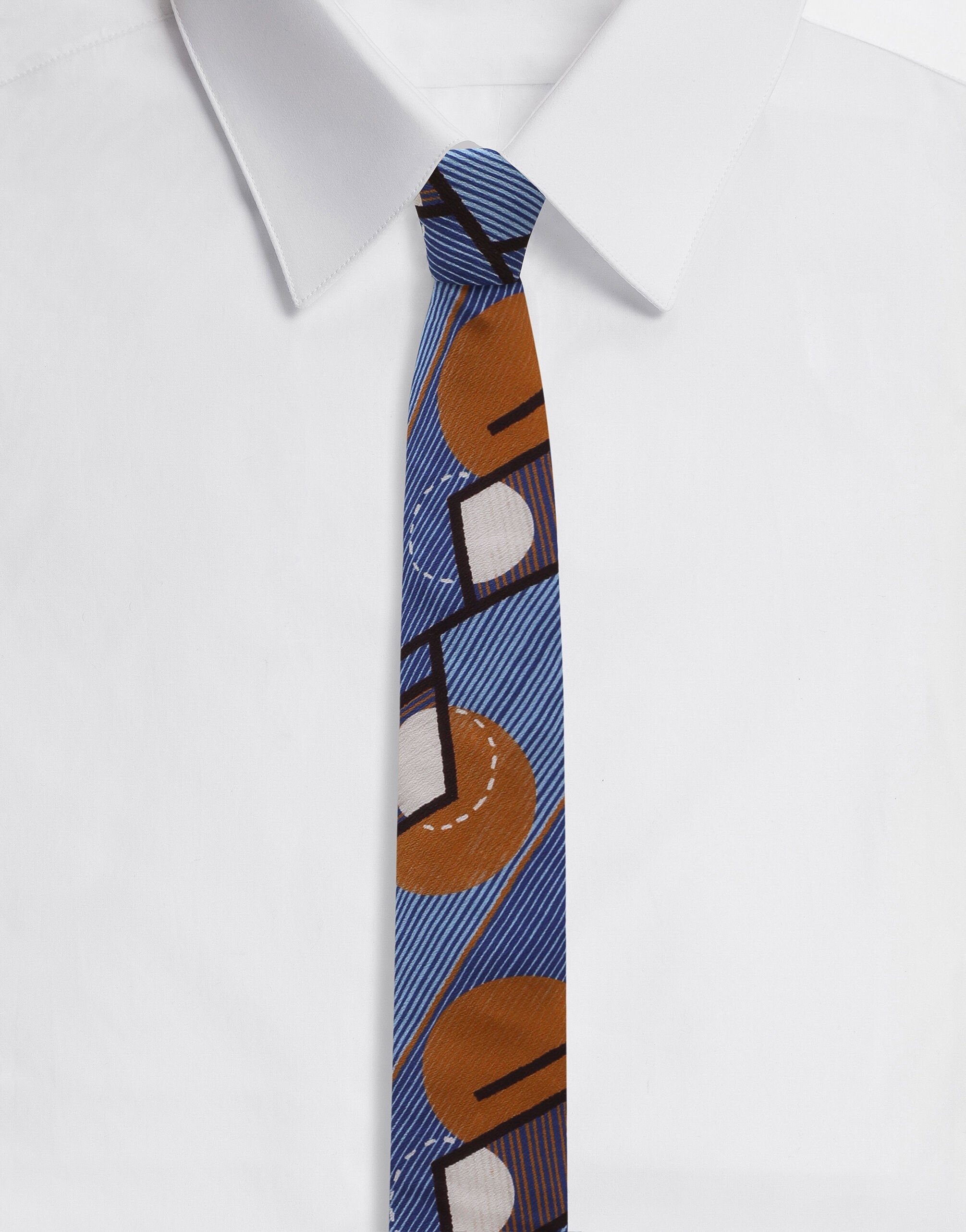 Printed silk crepe tie - 1