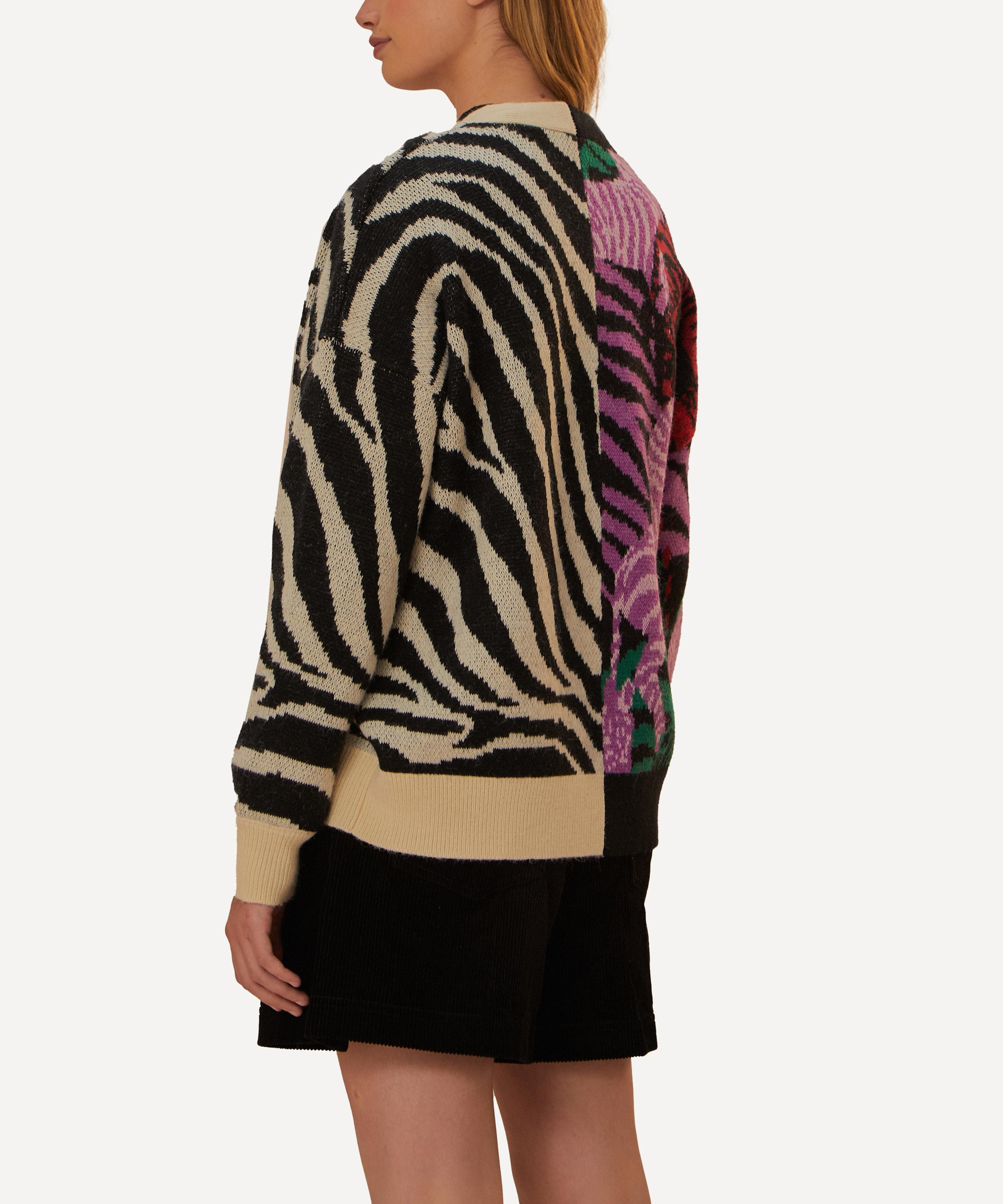 Mixed Zebra Prints Knit Cardigan - 3