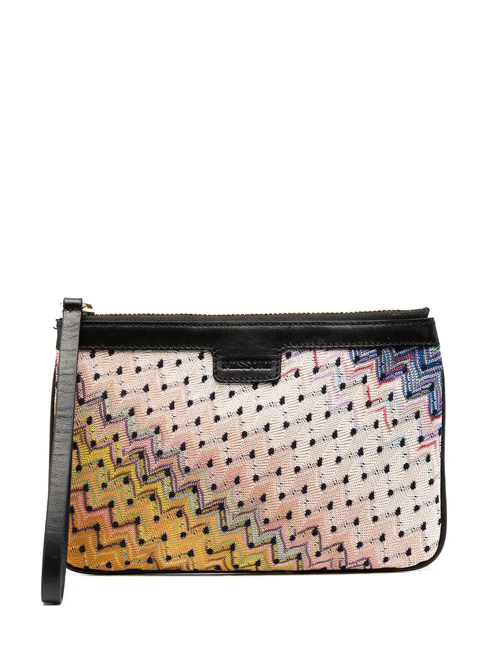 leather-trim clutch - 1