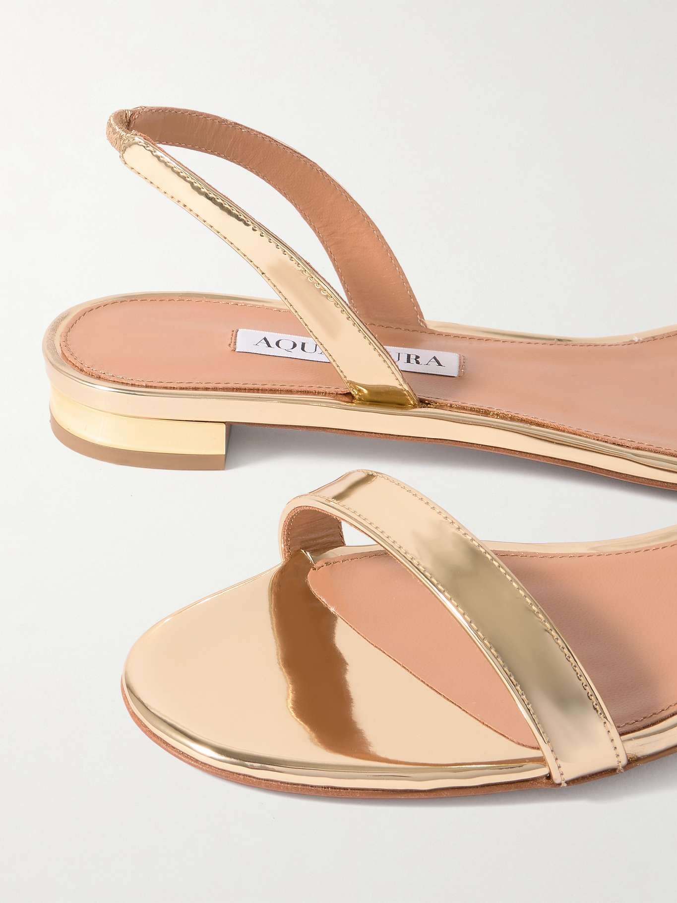 So Nude mirrored-leather slingback sandals - 4