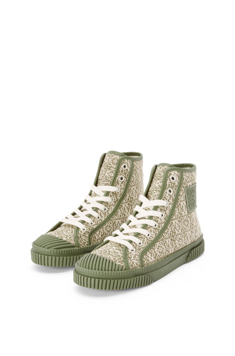 Loewe Anagram high top in jacquard and calfskin outlook