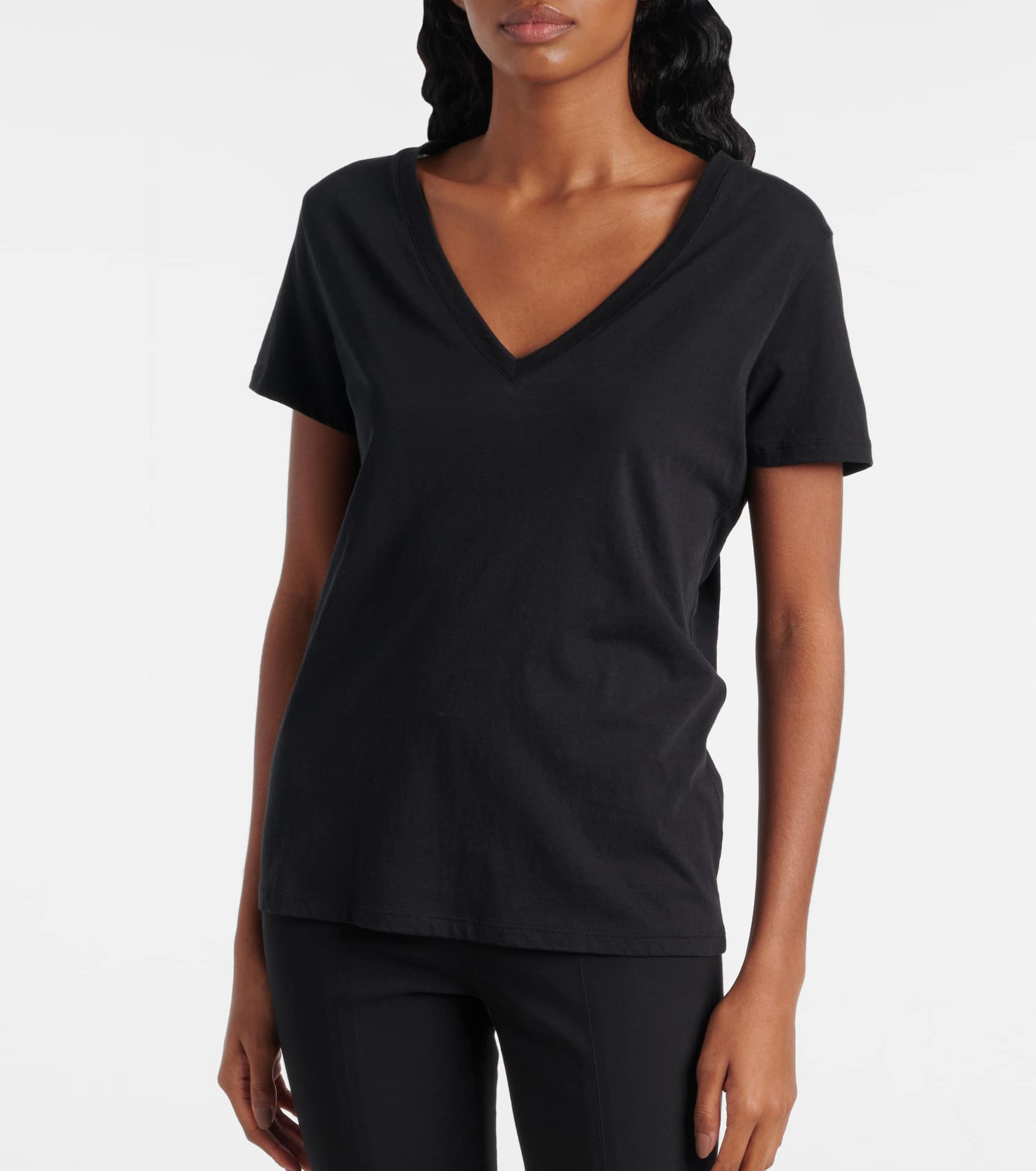 Cotton V-neck T-shirt - 5