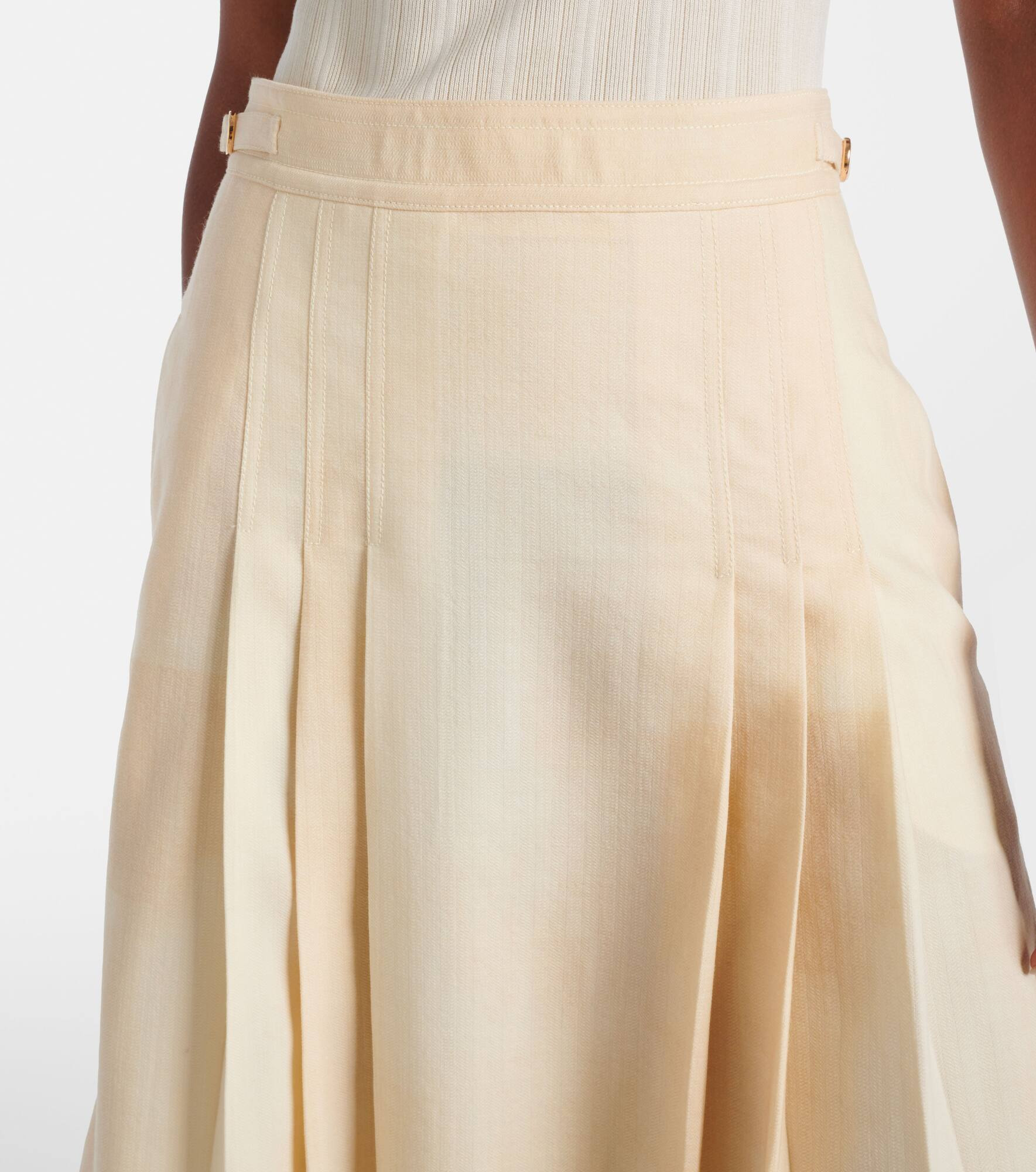 Lerna pleated virgin wool midi skirt - 4