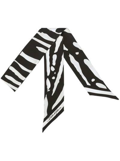 Dolce & Gabbana zebra-print twill scarf outlook