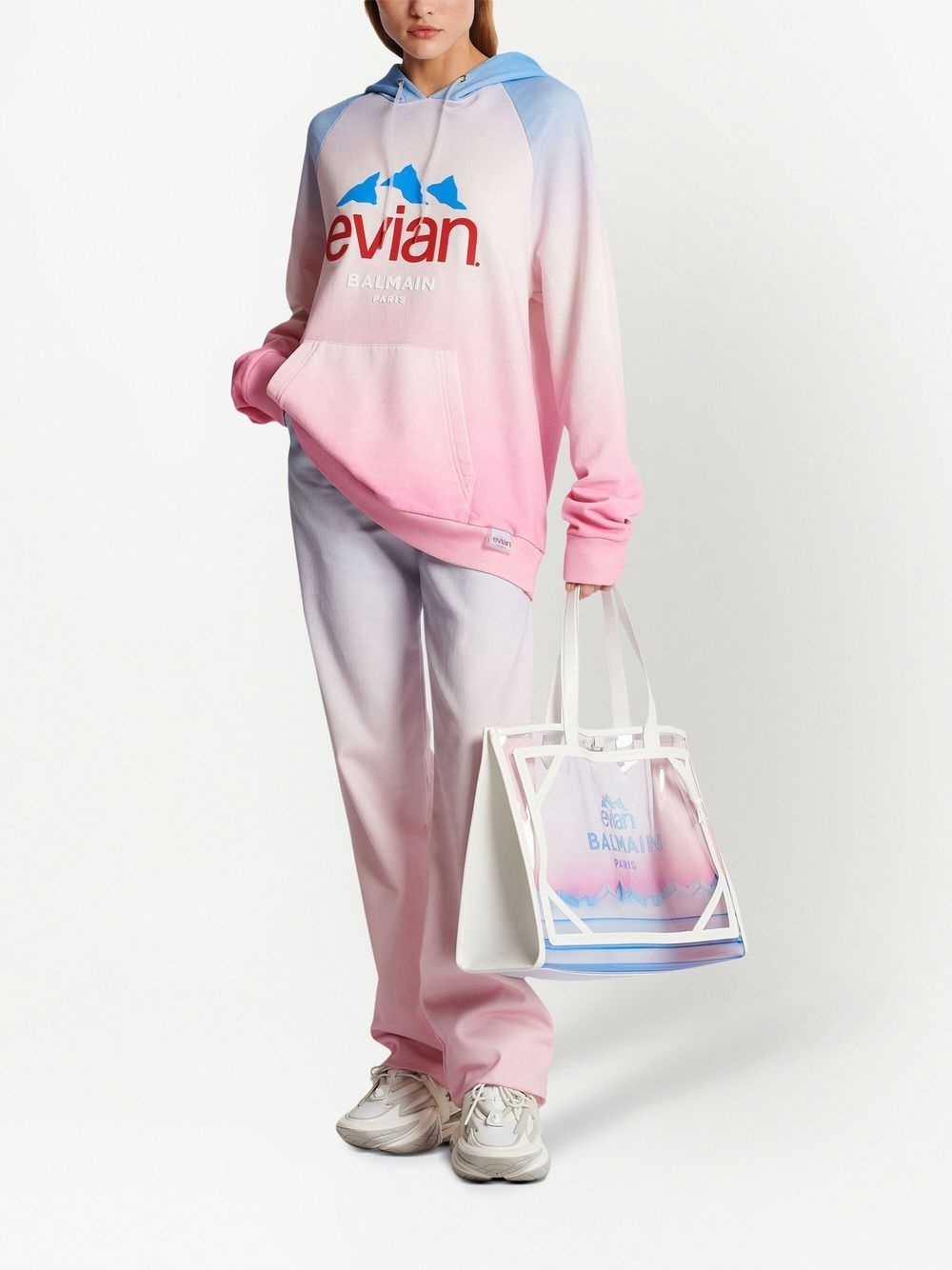 x Evian gradient-effect oversized hoodie - 2